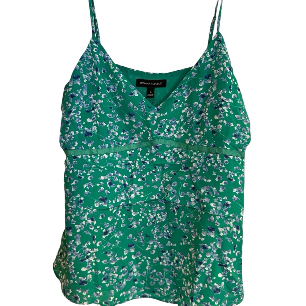 Banana Republic Green Floral layered peplum Camisole